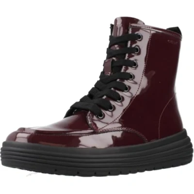 Image of Geox Phaolae GIRL Laceup ankle boots for kids, Size: 5, Dark burgundy Pu