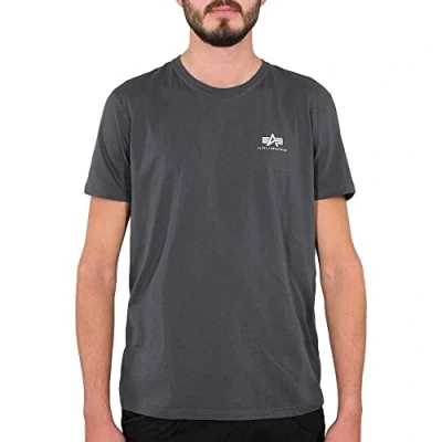 Image of Alpha Industries Small LOGO Basic Tshirt, Men&#039;s, Size: 3XL, Grey