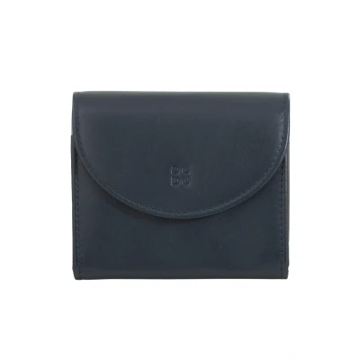 Image of DUDU MINI IN VERA CON ZIP Chiusura A Bottone Compatto Wallet, Women&#039;s, Size: One Size, Navy