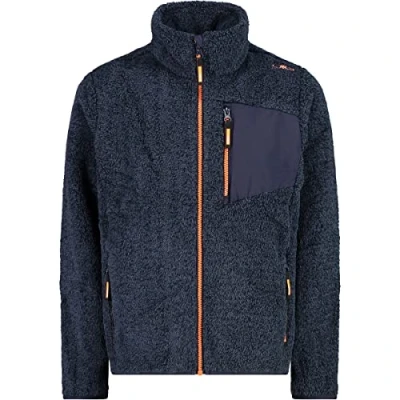 Image of CMP KID Unisex Fleece jacket for kids, Size: 12y, Blue/flamingo fluo