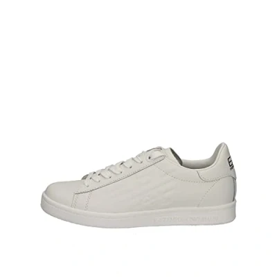 Image of EA7 Emporio Armani Classic Unisex Trainers, Size: 11.5, White Leather