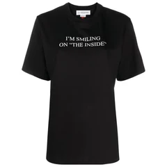 Image of Victoria Beckham Slogan TEE Print Tshirt, Women&#039;s, Size: XS, Black