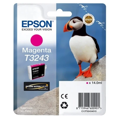 Image of Epson C13T32434010 Ink Cartridge, T3243 Original, Magenta, One Size