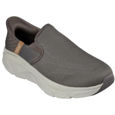 Image of Skechers Men&#039;s Hands Free Slip ins D&#039;lux Walker 2.0 Reeler Sneaker, Brown, 7.5 UK Wide
