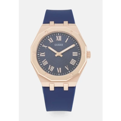 Image of Guess Asset Watch, Men&#039;s, Size: One Size, Blue