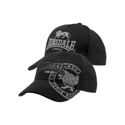 Image of Lonsdale Unisex Cap Pack of 2 Leiston 2, Black, One Size
