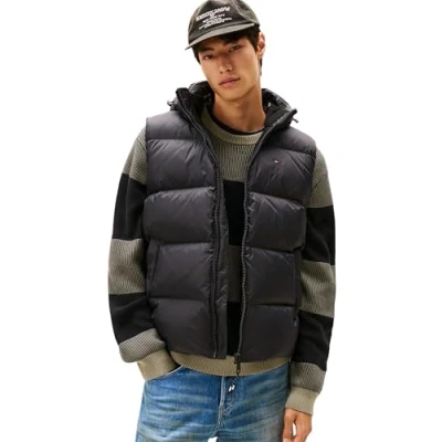 Image of Tommy Jeans Men’s Essential Down Gilet with Hood, Black (Black), S