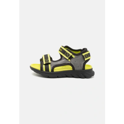 Image of Geox Airadyum Walking sandals for kids, Size: 13K, Grey/lime Imitation leather/ textile