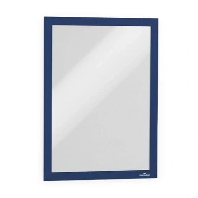 Image of Durable DURAFRAME Self Adhesive Magnetic Frame A3 Format In Dark Blue Pack of 2 Frames Document for Professional Internal Signage