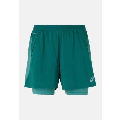 Image of Asics ROAD 2N1 5IN Sports shorts, Men&#039;s, Size: Small, Rainy lake light teal