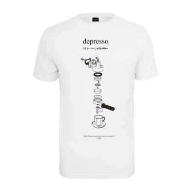 Image of Mister Tee Depresso Print Tshirt, Men&#039;s, Size: Small, White
