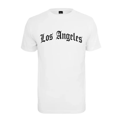 Image of Mister TEE LOS Angeles Wording Print Tshirt, Men&#039;s, Size: XS, White