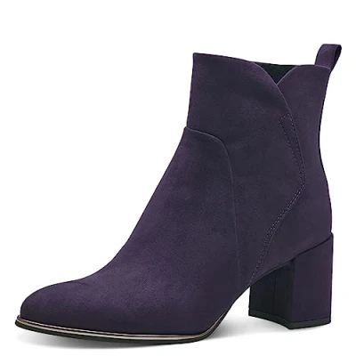 Image of Marco Tozzi Classic ankle boots, Women&#039;s, Size: 6, Purple Textile