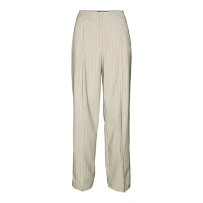 Image of VERO MODA Women&#039;s Vmeli Hw Herringbone Straight Pants Fabric Trousers, Brown, 42W / 32L