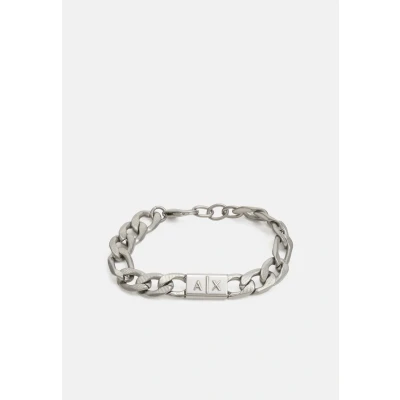 Image of Armani Exchange Chain Bracelet silvercoloured, Men&#039;s, Size: One Size, Silver coloured