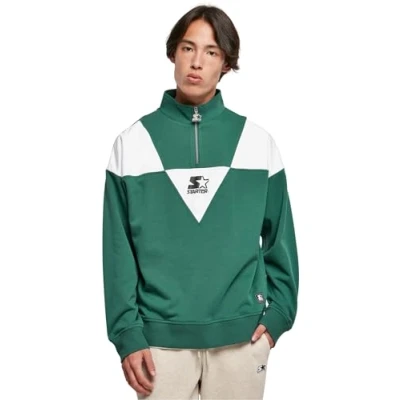 Image of Starter Troyer Sweatshirt, Men&#039;s, Size: Small, Darkfreshgreen white