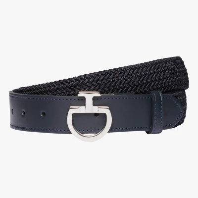 Image of Cavalleria Toscana Mens Elastic CT Clasp Belt Navy Small Belts Horse &amp; Equestrian