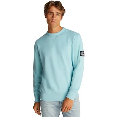 Image of Calvin Klein Jeans Badge CREW NECK Sweatshirt, Men&#039;s, Size: Small, Fresh mint