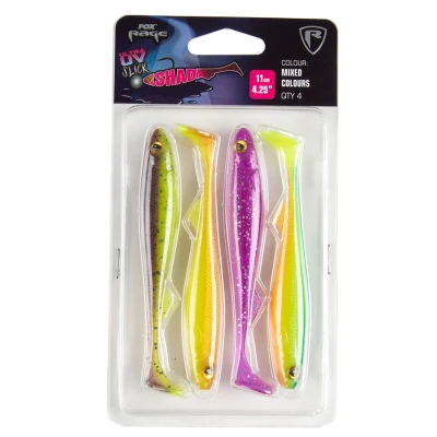 Image of Fox Rage Slick Shad Mixed UV Colour Pack 11cm