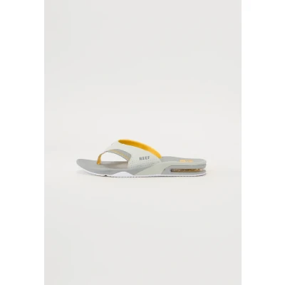 Image of Reef Fanning Tbar sandals, Men&#039;s, Size: 9, Yellow/grey shoes