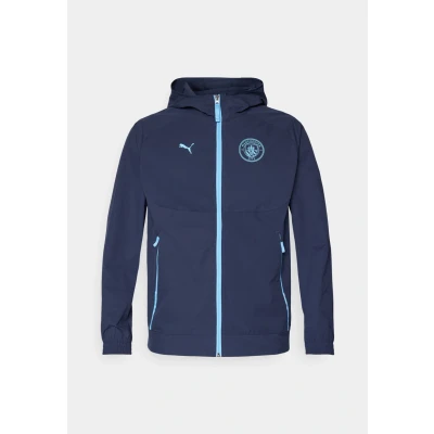 Image of Puma MCFC Pumatech Jacket Club wear, Men&#039;s, Size: XS, Deep navy/team light blue