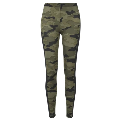 Image of Urban Classics Ladies Camo Stripe Leggings Available In Many Different Colours Sizes XS 5XL, Multicoloured (Woodcamo/Blk 00459), XXL
