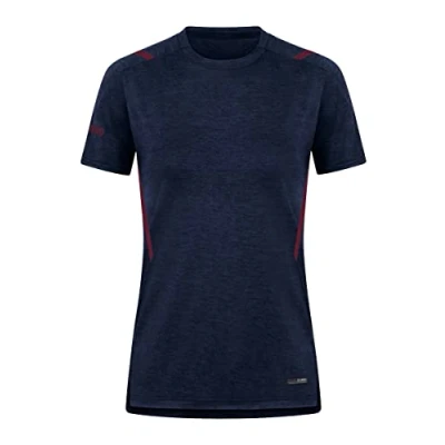 Image of JAKO Unisex Kid&#039;s Challenge T Shirt, Mottled Navy/Maroon, 128