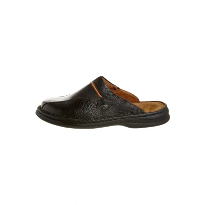 Image of Josef Seibel Mules, Men&#039;s, Size: 46, Schwarz/cognac Leather