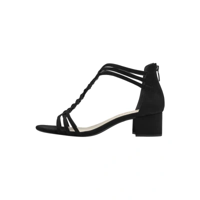 Image of Tamaris Damen Sandalen mit Absatz Textil Vegan Blockabsatz Sommer; BLACK/schwarz; 36
