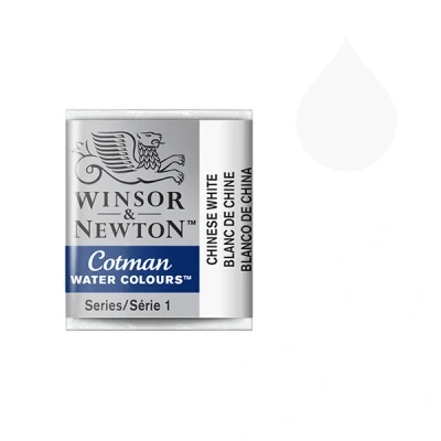 Image of Winsor &amp; Newton Cotman Watercolour Paint Half Pan Chinese White 150