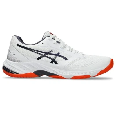 Image of Asics Netburner Ballistic 3 Volleyball shoes, Men&#039;s, Size: 10, White/indigo fog Textile/synthetics