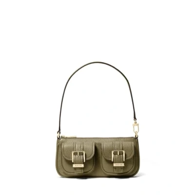 Image of Michael Kors ZOE Pouchette Handbag, Women&#039;s, Size: One Size, Safari green