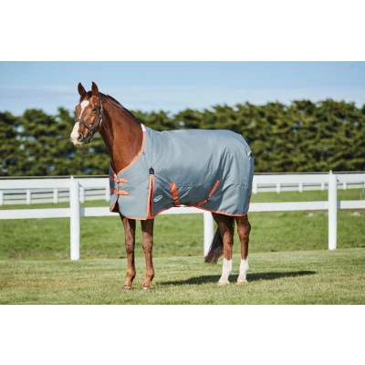 Image of Weatherbeeta ComFiTec Classic Standard Neck Medium/Lite 110g Gunmetal/Coral