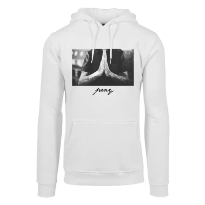 Image of Mister Tee PRAY Hoodie, Men&#039;s, Size: XXL, White