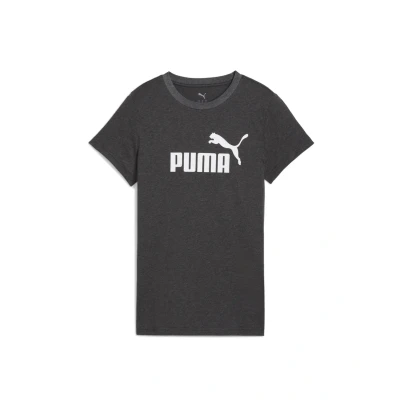 Image of Puma NO 1 LOGO Print Tshirt, Women&#039;s, Size: Small, Dark gray heather
