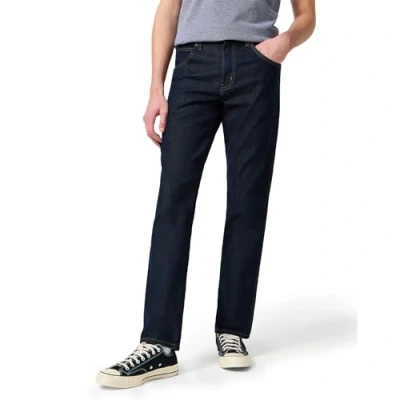 Image of Wrangler Men&#039;s Regular Fit Jeans, Blue (Rinsewash), 36W / 34L