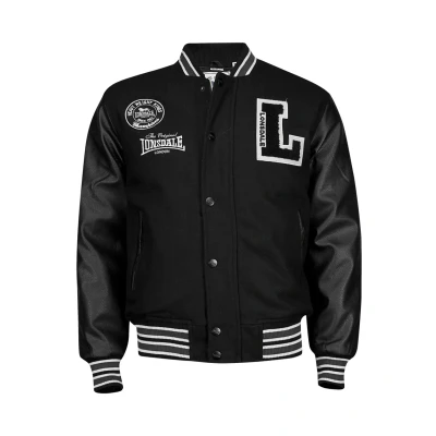 Image of Lonsdale College Oxford ALL Season Bomber Jacket, Men&#039;s, Size: Large, Black