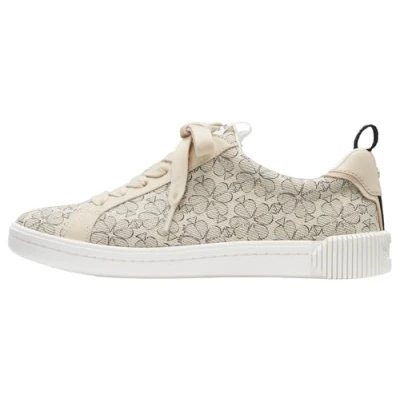 Image of kate spade new york Flower LACE UP Trainers Milk glass/multicoloured, Women&#039;s, Size: 7, glass/multi coloured Leather and textile