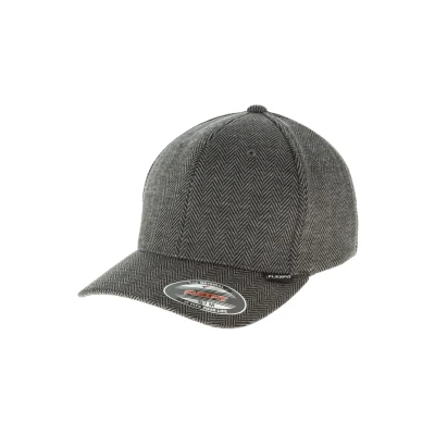 Image of Flexfit Heringbone Melange Cap, Size: S/M, Black/grey