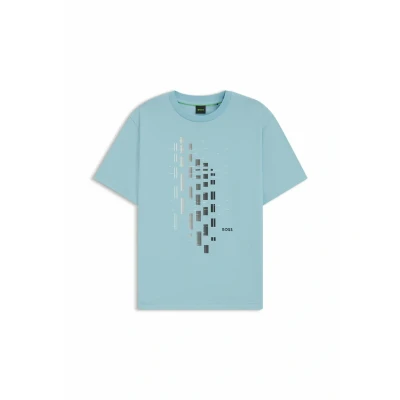 Image of BOSS Print Tshirt, Men&#039;s, Size: Medium, Light blue five