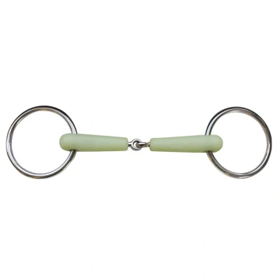 Image of BR single jointed loose ring snaffle Apple Mouth 18mm