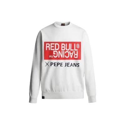 Image of Red Bull Racing x Pepe Jeans Intarsia LOGO CREW NECK Jumper, Size: Medium, Off white