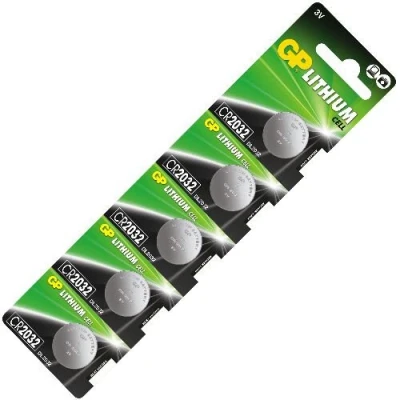 Image of GP CR2032 Lithium Button Cell Battery Pack of 5