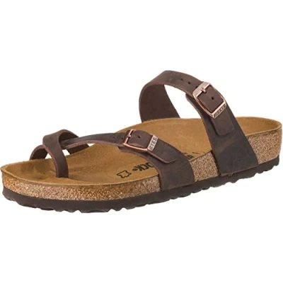Image of Birkenstock Classic Mayari Women&#039;s Toe Separator Sandals, Brown Marron Habana Habana, 36 EU