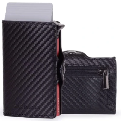 Image of Moneyhold Smart Wallet, Size: One Size, Nero carbon rosso
