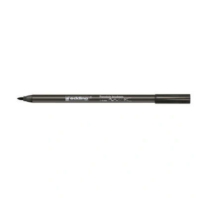 Image of edding 4200 porcelain brush pen black 1 nib 4 mm felt for painting and decorating ceramics, dishwasher safe, lightfast ink, quick drying