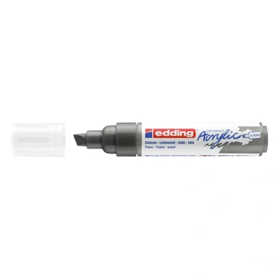 Image of edding 5000 acrylic marker broad grey 1 waterproof paint chisel nib 5 10 mm pen for drawing on canvas, art paper and wood markers pebbles