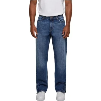 Image of Urban Classics Heavy Ounce Straight leg jeans, Men&#039;s, Size: 40, New mid blue washed