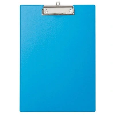 Image of MAUL A4 Clipboard Cardboard with Foil Writing Board Paper Clip Modern for Storage of Office, Kitchen and Workshop Light Blue
