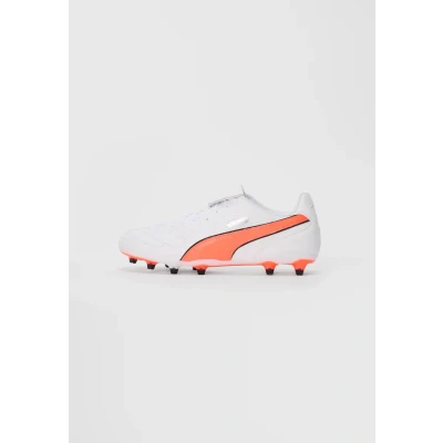 Image of Puma KING LIGA Football boots firm ground, Men&#039;s, Size: 8, White/glowing red/black shoes